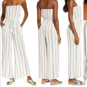 Stripe swim cover up jumpsuit elan s/m